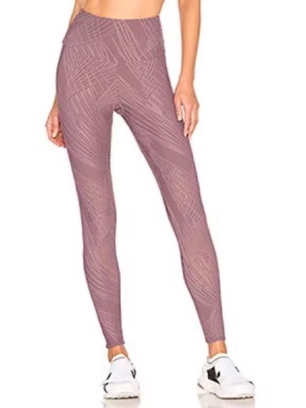 Onzie Selenite Midi Legging High Rise Perforated Yoga Leggings Dusty Pink Sz XS